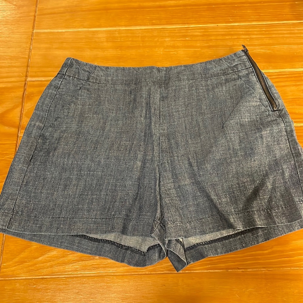 level 99 linen faux denim shorts